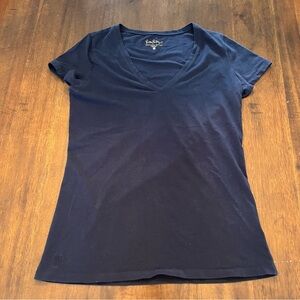 Lilly Pulitzer Women’s Short Sleeve V-Neck Navy Pima Cotton Stretch T-Shirt Sz S